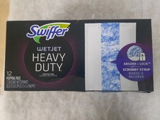 Swiffer Wet Jet Mopping Pads Refill Scrubby Strip 12 Count Lock-away