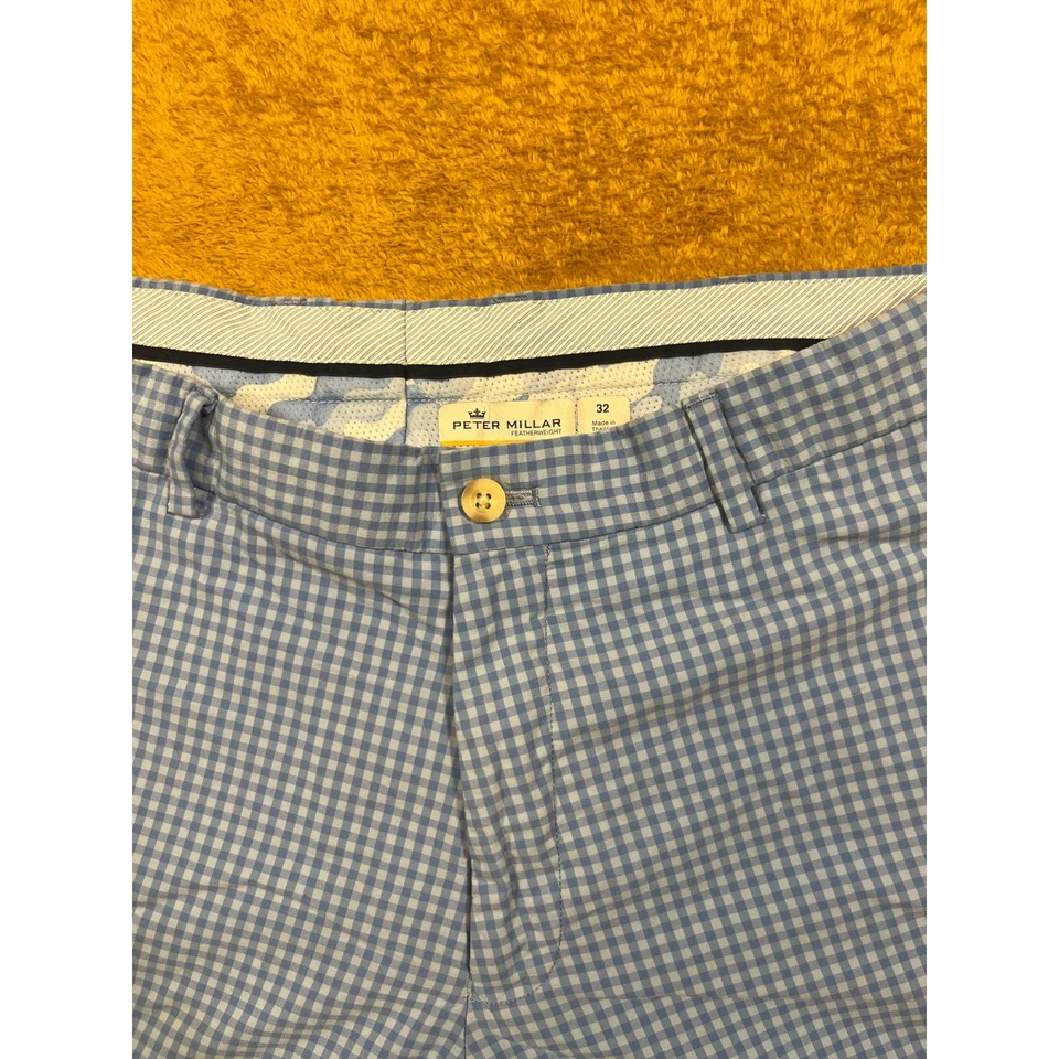 Pantalones Cortos Peter Millar Peso Pluma Guinga Para Hombre Talla 32 Azul Blanco Informal Golf Foto 2 de 4