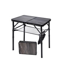 2 FT Small Folding Camping Table Aluminum 24x16 Inch Adjustable Height Black