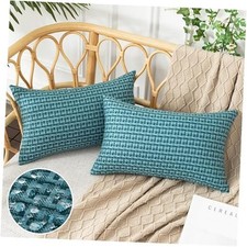 UGASA Outdoor Waterproof Pillow Covers Pack of 2 20" x 12" Pack of 2 Teal