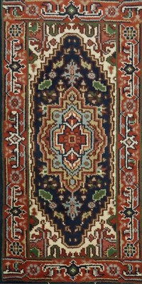 Vibrant 2x4 Geometric Handcrafted Artisan Accent Rug