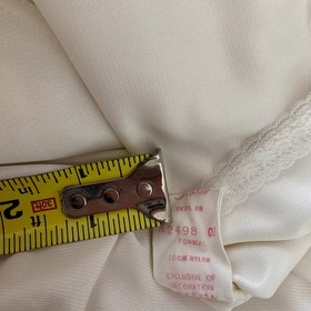 Vintage Ivory Slip Dress Lace Inset Long Silky Nightgown Lingerie