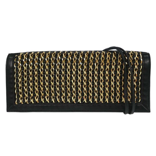 Chanel Black Lambskin Chain-Embellished Shoulder Bag 188195