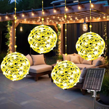 Solar Christmas Ball Lights - 160LED Outdoor Tree Globe String Lights, 8 Modes W