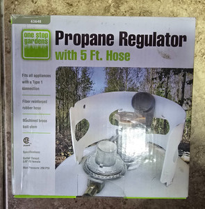 Propane Regulator With 5 Ft. Hose Type 1 Connection Machine Brass Ball Stem