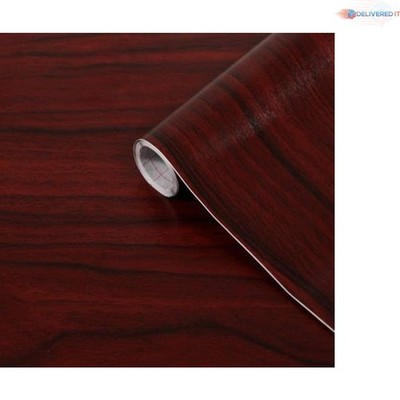 Decorative Self-Adhesive Film Vinyl Mahogany Wood 17x78 Inch Wall Furniture