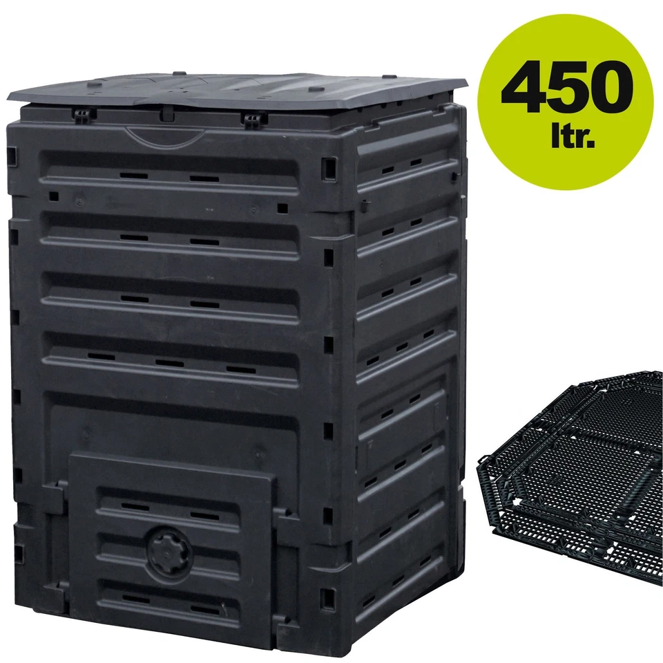 Garten Bio Schnell Komposter 450l Bodengitter Graf ECO MASTER 70x70x102cm Deckel