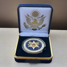 United States Marshal Service Challenge Coin With Blue Velvet Case