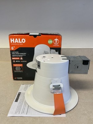 1 Pack 6  Halo Direct Mount Recessed Light Canless EZ-Trim CEZ6126E26WBICAT
