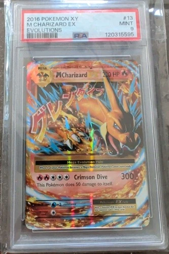 Pokémon TCG Mega Charizard EX 13/108 Evolutions Card PSA 9