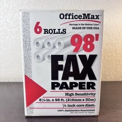 OfficeMax Thermal Fax Paper 5/6 Rolls - 8½  x 98  - ½  Core High Sensitivity