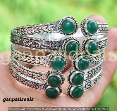 Green Onyx Gemstone Bangles 50pcs Wholesale Lots 925 Silver Plated Jewelry