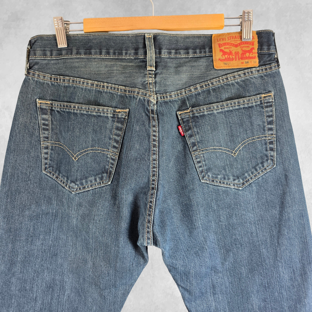 Levi’s 501 Jeans Men’s W33 L30 Blue Straight Leg Denim Button Fly image 5