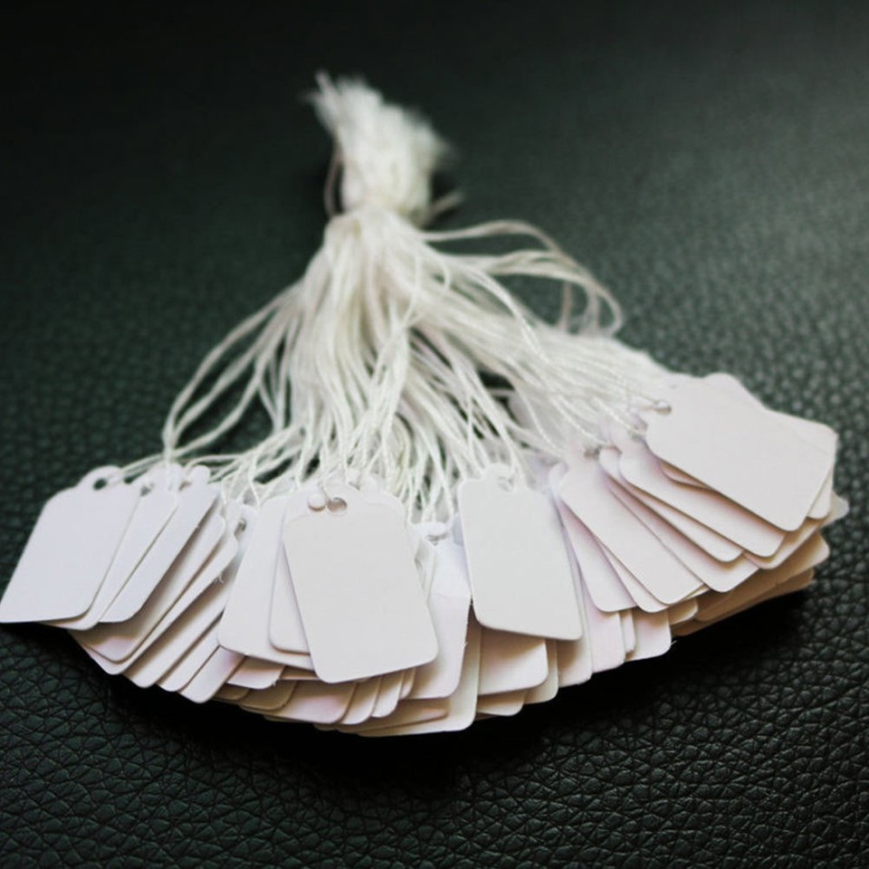 String Label 1000 Pcs Blank Paper Tags With Cotton String Price Labels For Items ...
