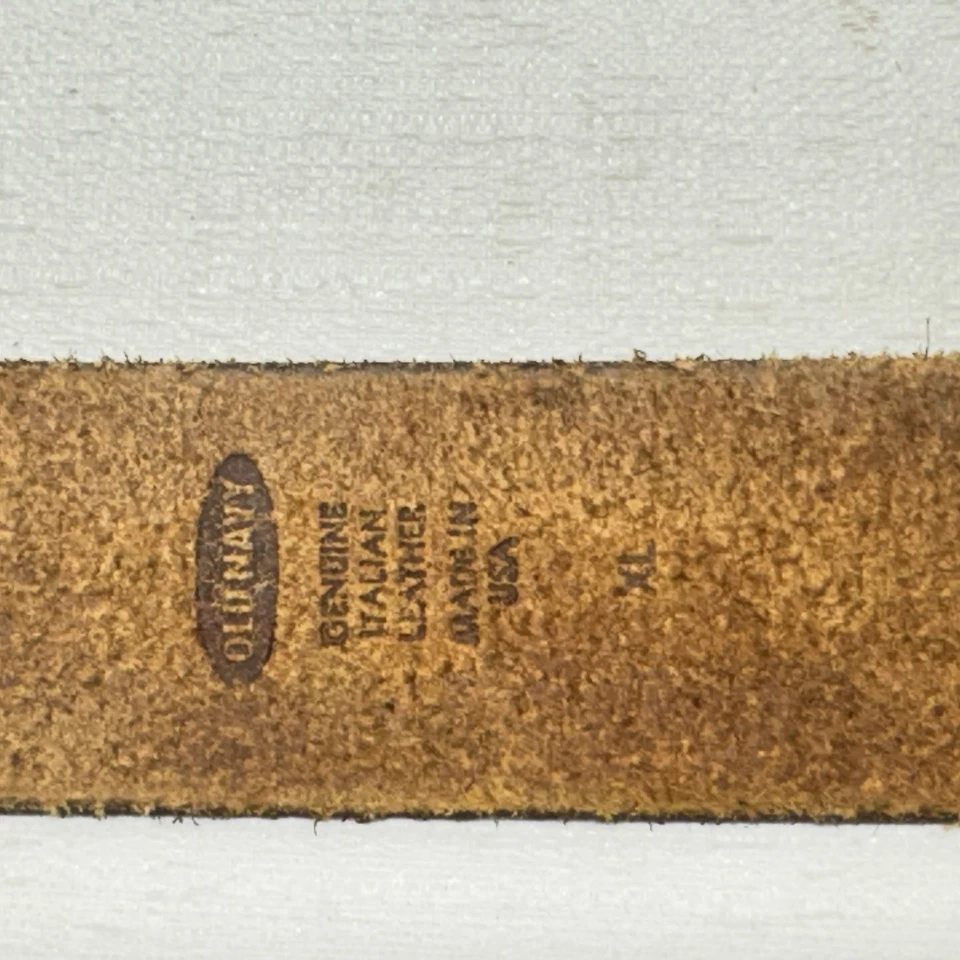 Old Navy Vintage Brown Leather Flower Embossed Western Boho Belt USA X-Large - Image 4 of 4