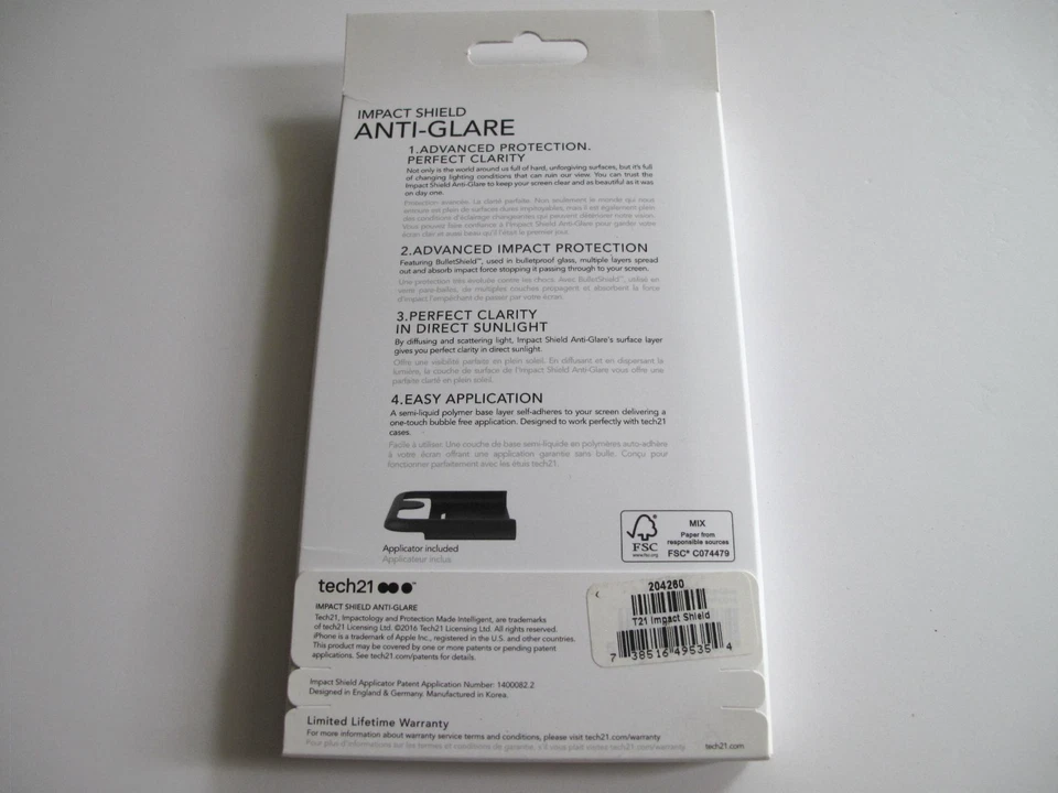 Tech21 IMPACT SHIELD Anit-Glare Screen Protector For iPhone 7/ 8/ SE (2nd Gen) - Image 2 of 2