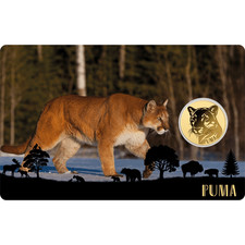 2026 Gabon Puma 1/1000 oz Fine Gold Coin in Assay Card