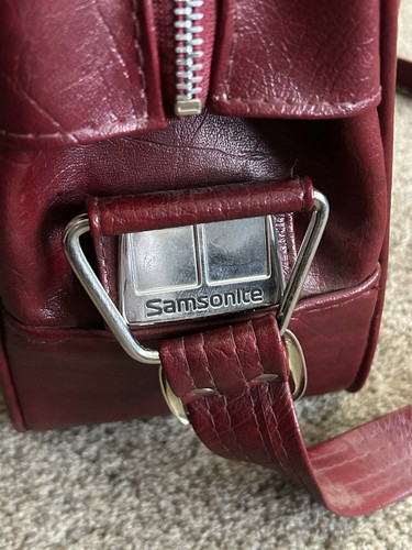 VTG Samsonite Carry On Luggage Carry On Bag Tote Duffel Travel Bag Maroon - Picture 8 of 12