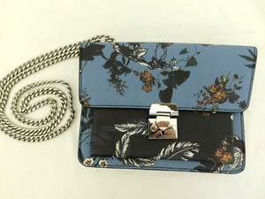 blue floral handbag