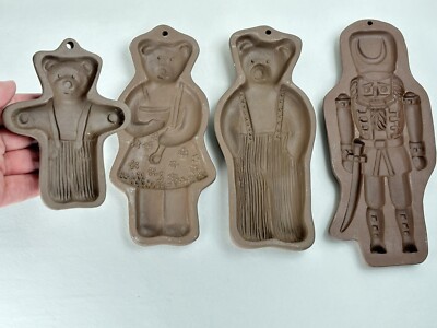 New Country Gear Hartstone USA Bears Family Nutcracker Cookie Baking Molds Lot 4
