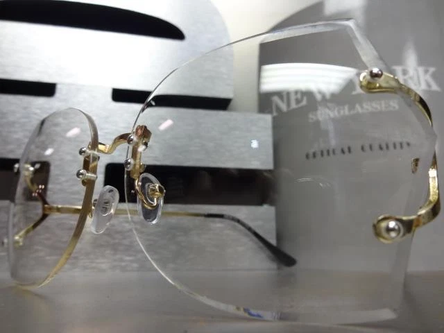 LENTES TRANSPARENTES ESTILO RETRO DE GRAN TAMAÑO LENTES grandes sin montura marco dorado Foto 2 de 4