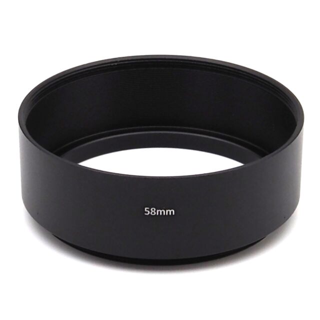 58mm Black Metal Screw In Lens Hood For Standard Lenses - UK Stock