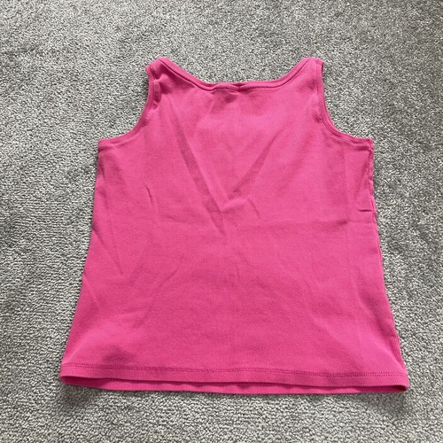 Lands' End Basic Tank Top Womens Medium Solid Pink Round Neck Ribbed Knit Casual - Picture 2 of 12