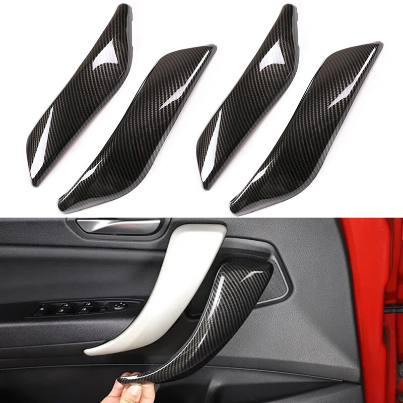 Poignées De Porte Intérieures En Fibre De Carbone ABS Pour BMW Série 1 F20/F21/F22 (2012-2018) Et Série 2 F22/F23 (2014-2019) - Lot De 2 Pièces