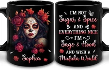Hyturtle Personalized Sugar Skull Mug - Skull Gifts For Women - Skull Mothers