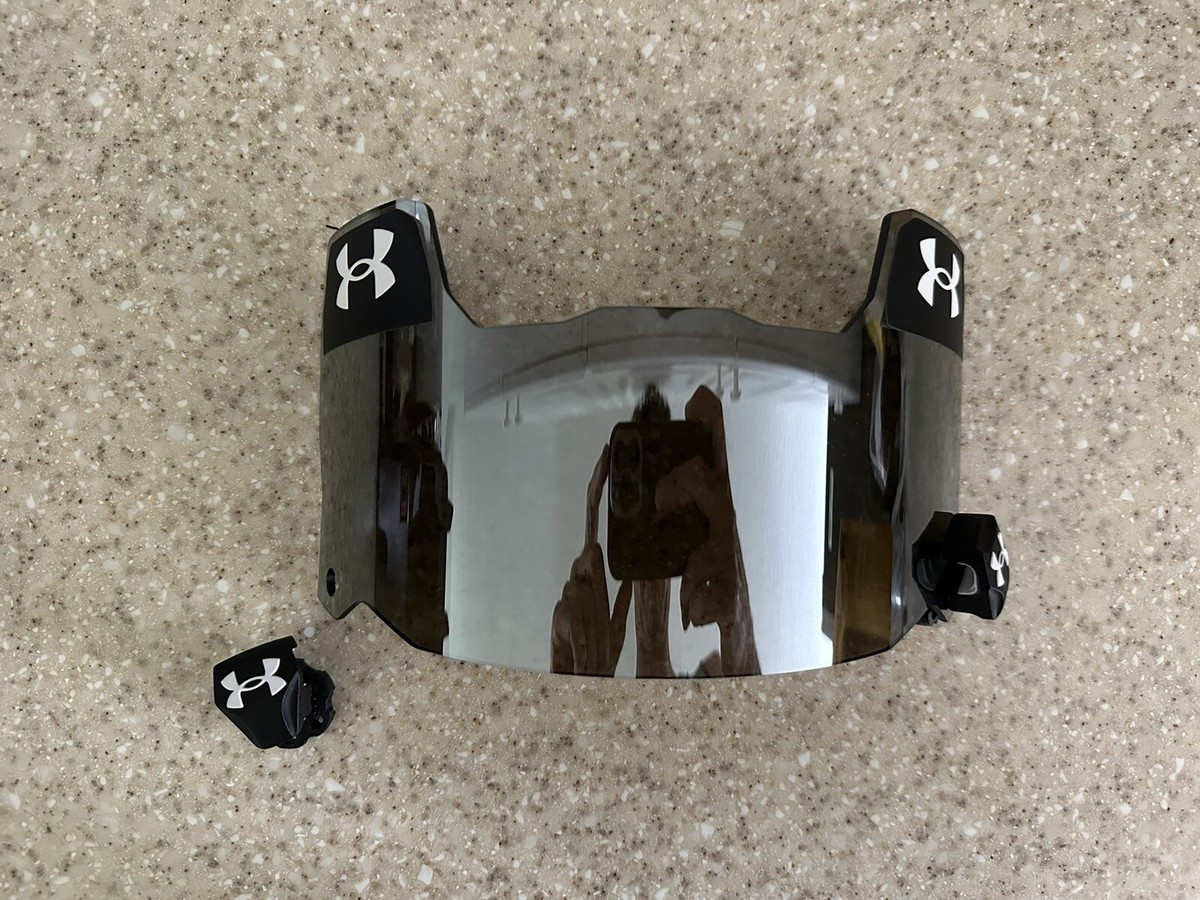 black shield football helmet under armour Under Armour Football Helmet Visor Eye Shield Silver / Chrome MIRROR