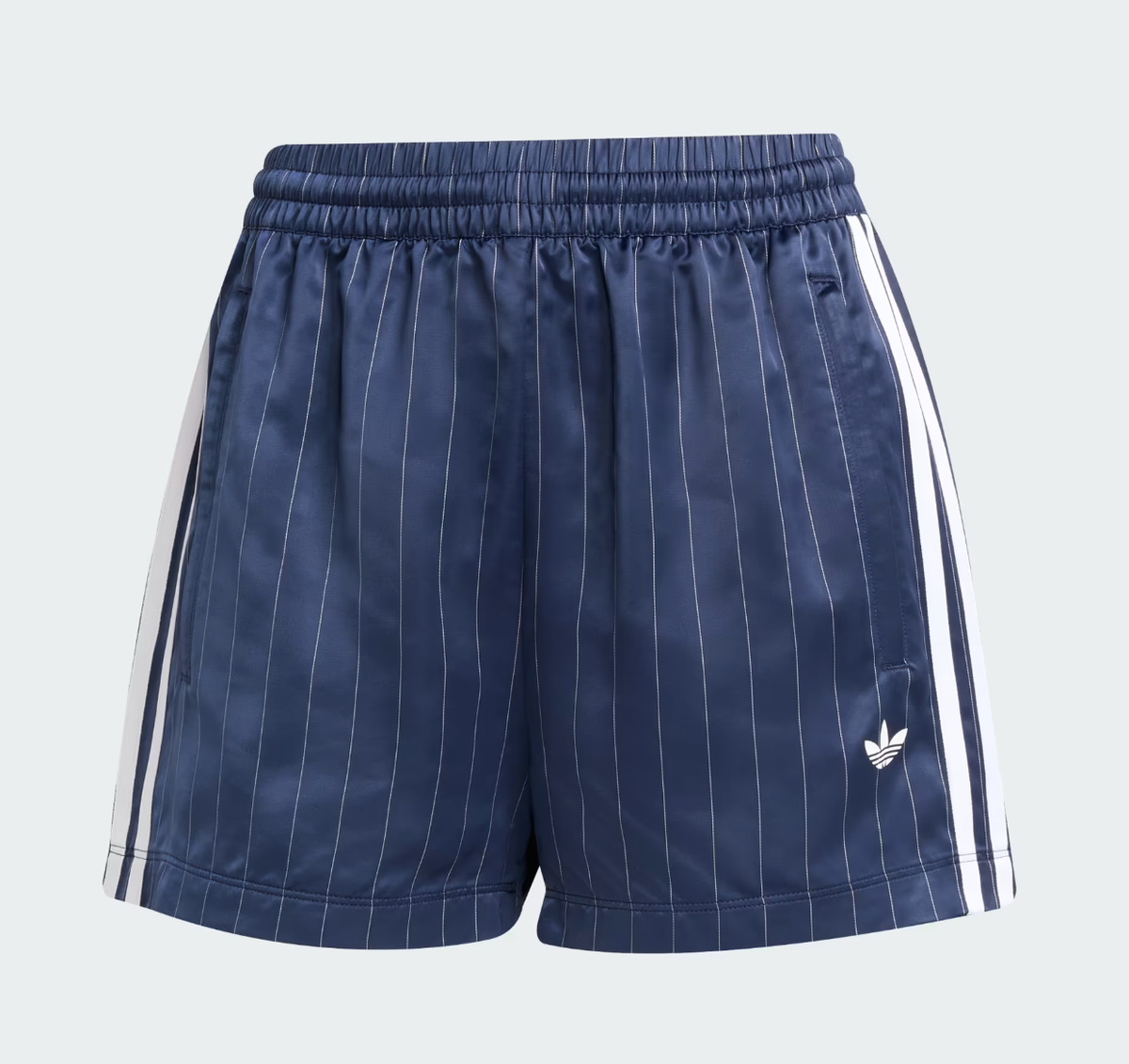 【ADIDAS】Pinstripe Satin Short Pants - Dark Blue / KC4235 adidas Originals Pin-stripe Satin Shorts Women's Lifestyle