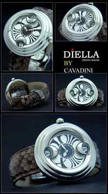 Designeruhr CAVADINI Damenuhr Diella Extra Vaganza Swiss made 45mm Edelstahl