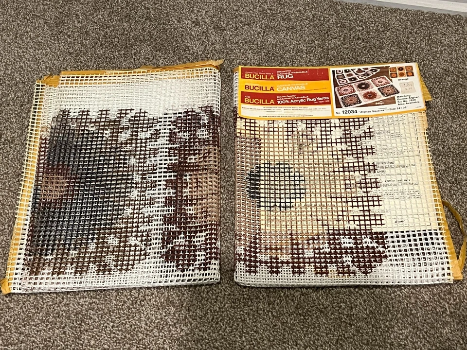 Bucilla Latch Hook Rug Kit #12034 "Afghan Squares" 24"x36" - Image 4 of 4