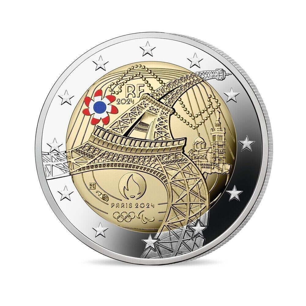 France 2024 colored Proof coin 2 euro Olympic and Paralympic Games