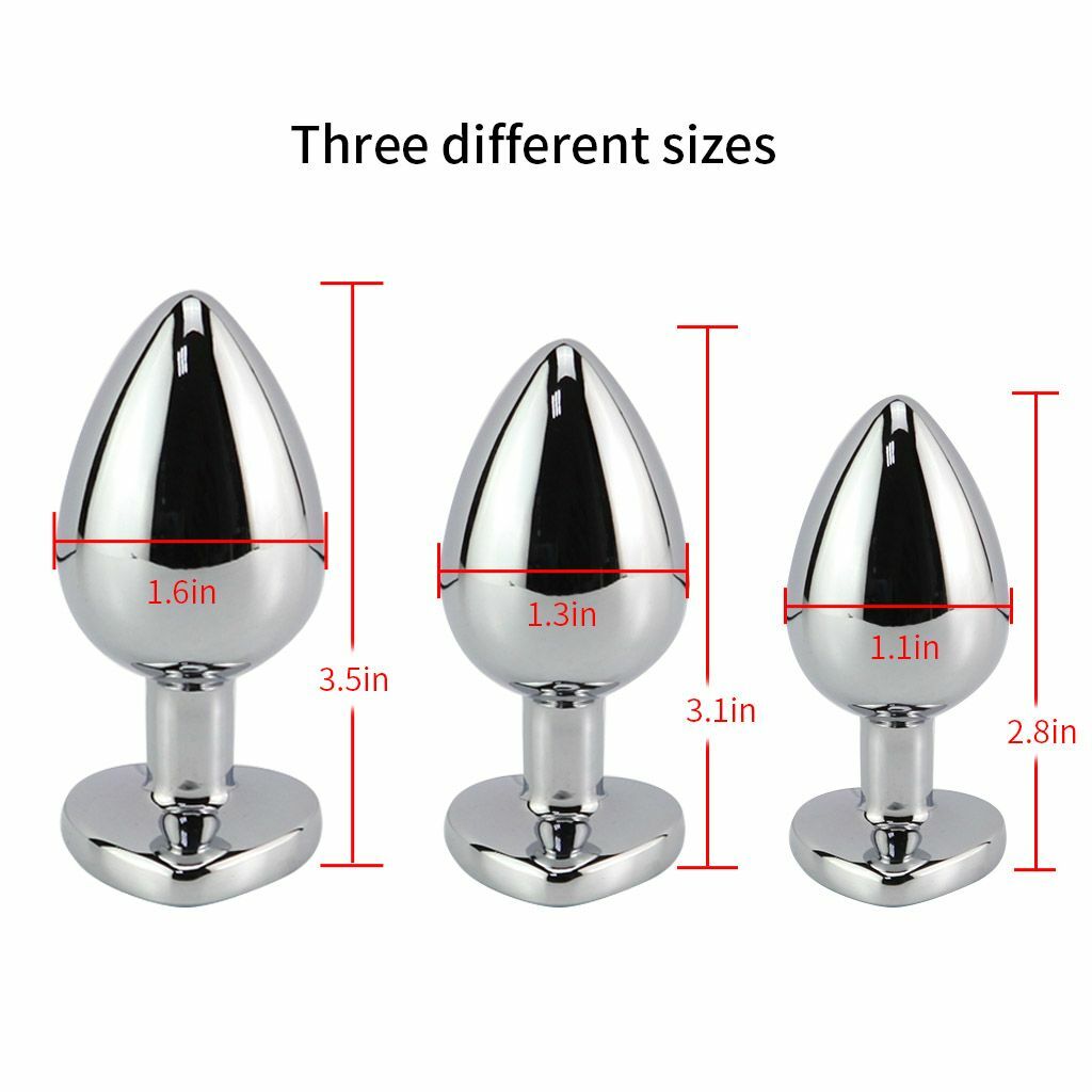 Diamond Stainless Steel Jeweled Anal Butt Plug Orgasm Stimulator  Multi-Color Set