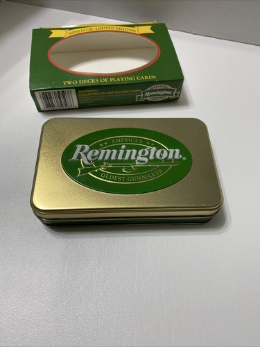 Remington Metal Tin Double Deck Playing Cards Nostalgic Limited Edition - Picture 9 of 13