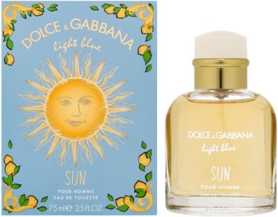 Dolce & Gabbana Light Blue Sun Pour Homme 75ml / 2.5 oz EDT Spray Rare