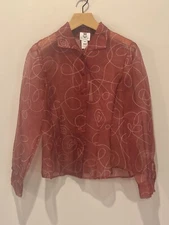 Never Worn Vintage Renfrew Shirt Medium 1980s Silk Sheer Button Up Classic $196