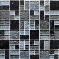 Glasmosaik Schwarz Mix KüChe Wc Wand Bad Fliesenspiegel KüChe WB88-K989|1 Matte