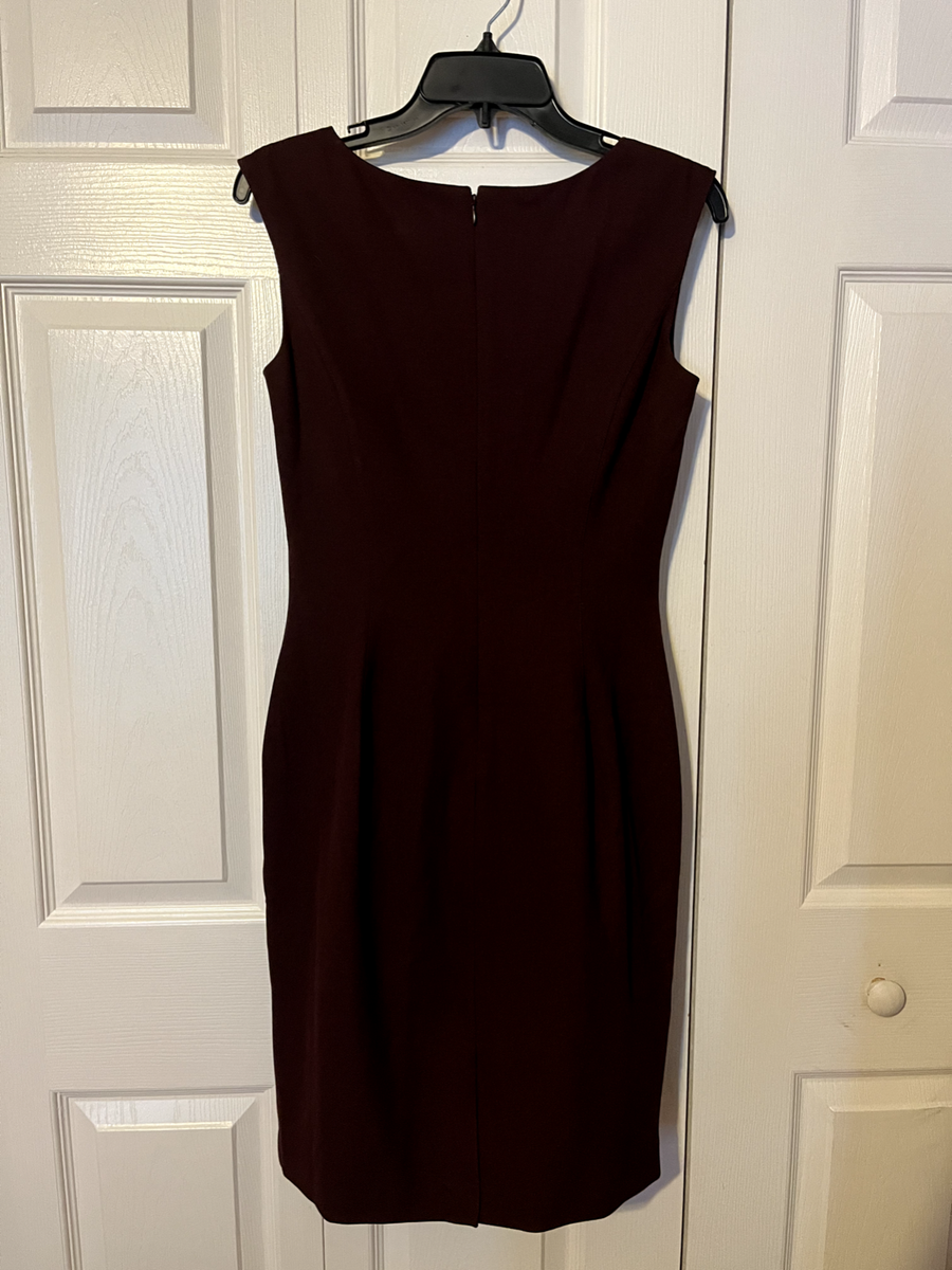 White House Black Market Burgundy Sheath Dress Size 2 NWT