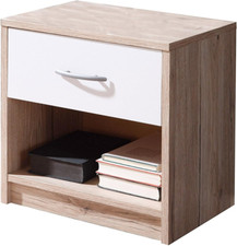 - Pepe - Comodino con cassetto e scompartimento aperto, disponibile in diversi c