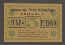 Germany - POW - Zossen-Halbmondlager; 5 Pfennig; N.D. (1916); AU+; T-903.02