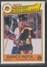1983-84 OPC O-pee-chee # 345 Vancouver Canucks Highlight Darcy Rota