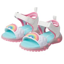 Carter's Dreamy Toddler Little Girls Sandal Light Up Rainbow Hook Loop Size 4