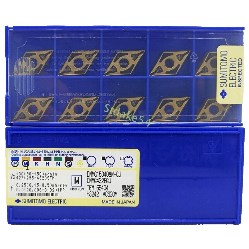 A38grate＋38GT310 DNMG150408N-GU AC630M DNMG432 Original SUMITOMO, 10pcs CNC