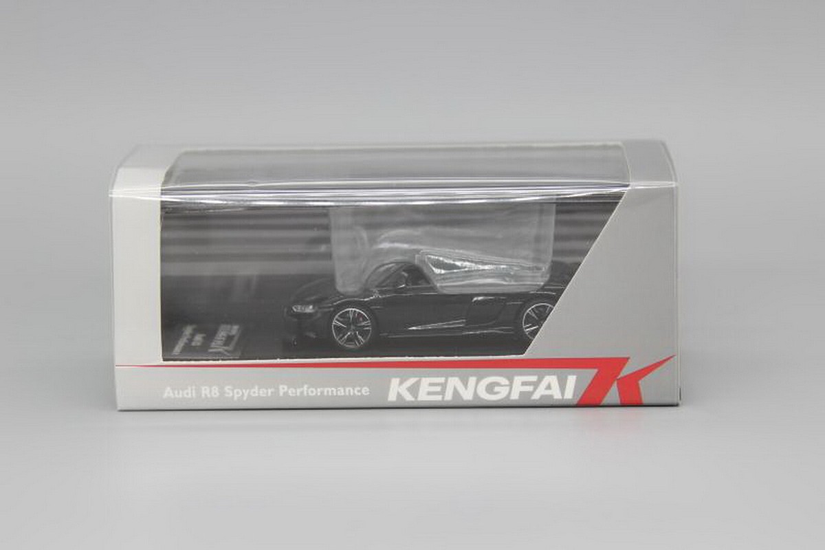 Kengfai 1/64 Audi R8 Spyder Performance Black Diecast Car Model
