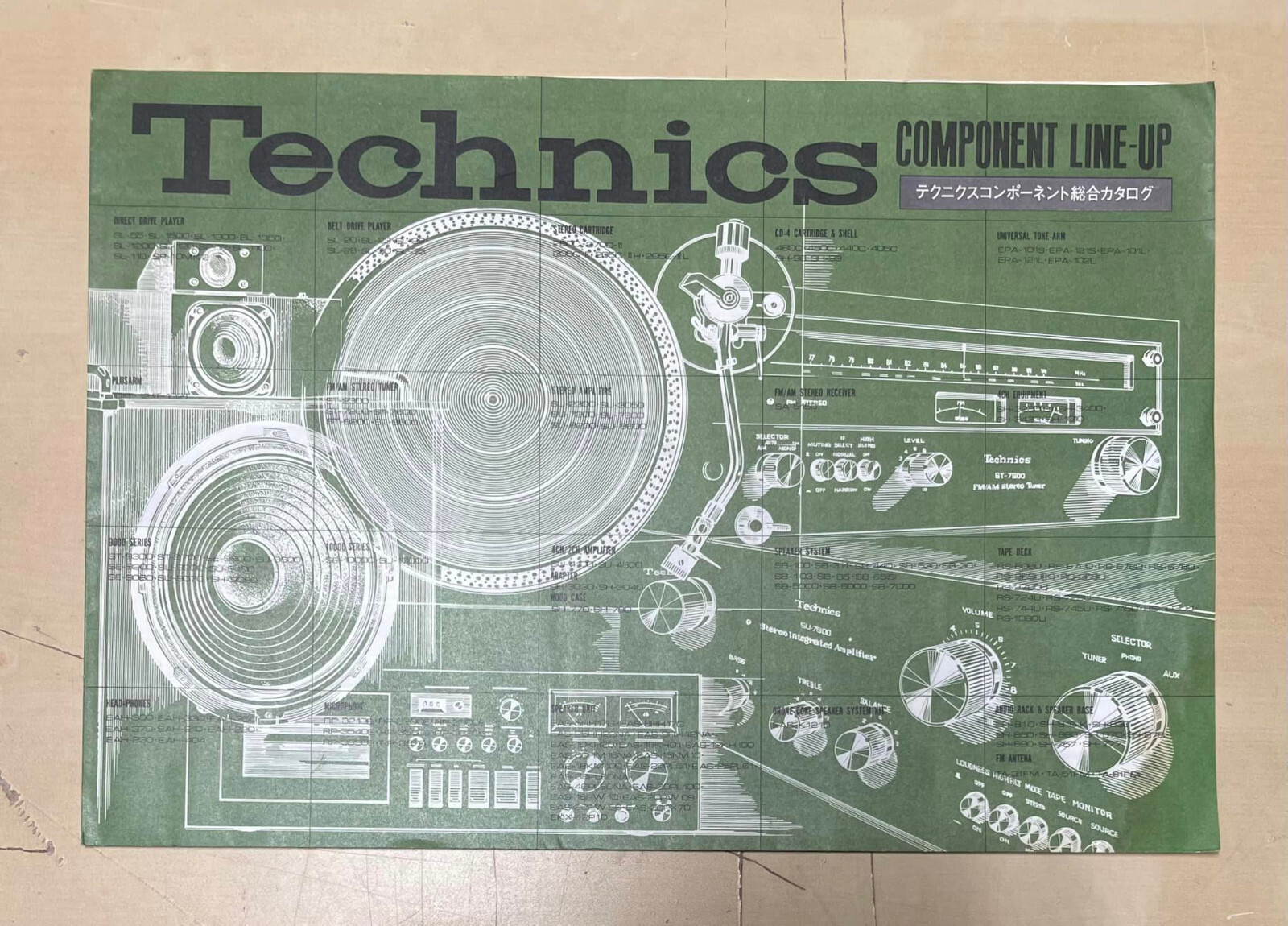 Vintage Original Technics Component Line-Up Catalog Brochure Japanese Edition