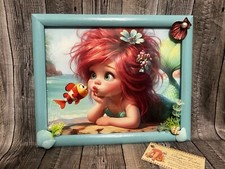 Mermaid Redhead Nursery Kids Room Decor Baby Shower Gift Present Newborn Framed