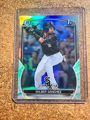 2023 Bowman Chrome 1st Bowman Card Lunar Glow Refractor # BCP-6 Wilber Sanchez