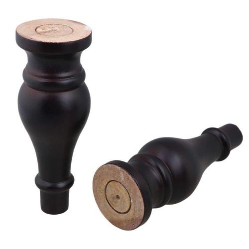 12PCS Wooden Gourd Shaped Sofa Legs 18cm * 7cm Black Furniture Legs - Picture 3 of 12